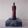 Roter Mann 17 cm Modelliermasse  Acryl  Holz 2014